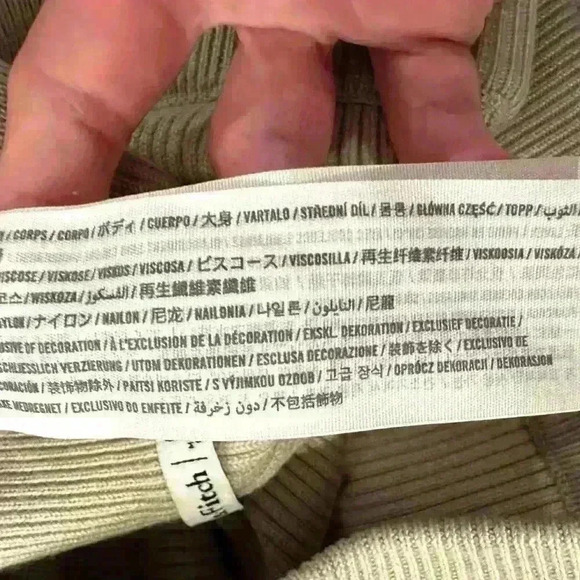 Abercrombie & Fitch Ribbed Kick Flare Beige High Rise Sweater Lounge Pants Sz M - Picture 6 of 8